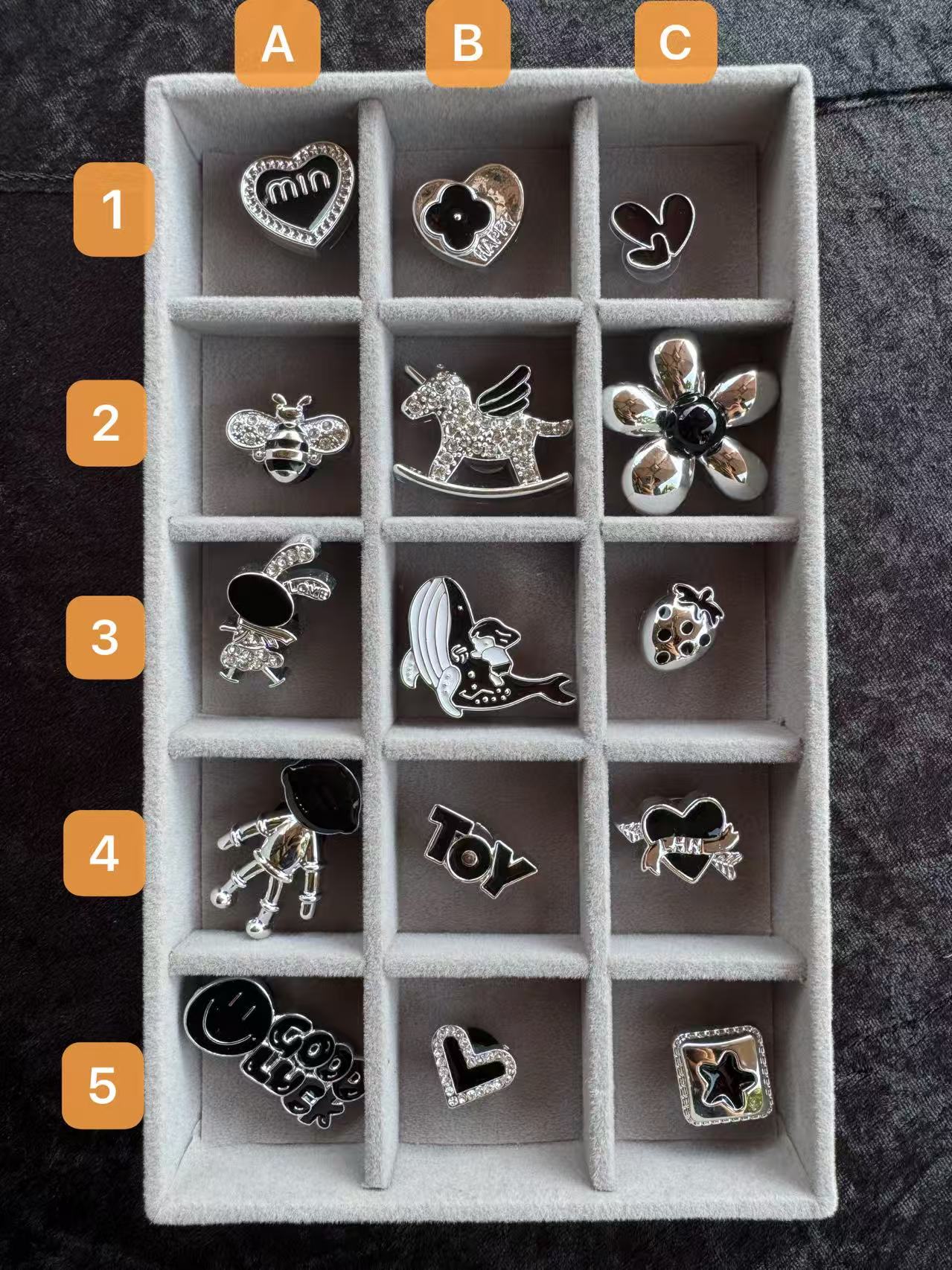 Silver Metal Coated Charms Single