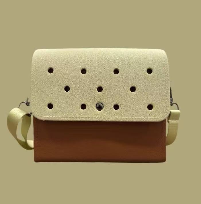 Clogs Bag Crossbody DIY Messenger Bag - Creamy & Caramel