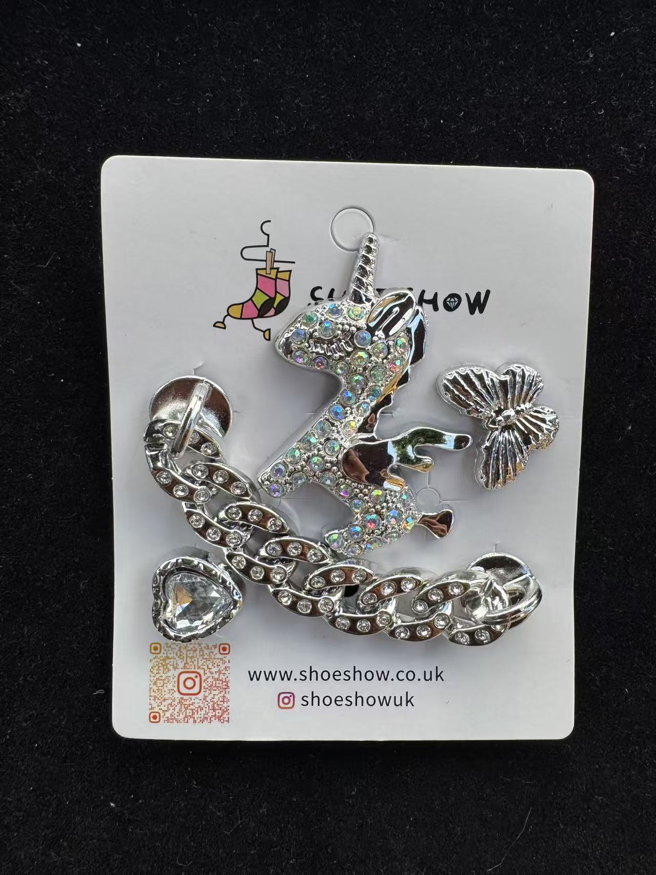 Silver Metal Coated Unicorn Charm Sets 12