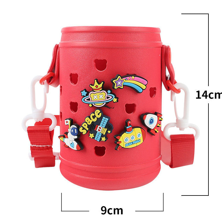 DIY Charm Water Bottle Holder with Shoulder Strap