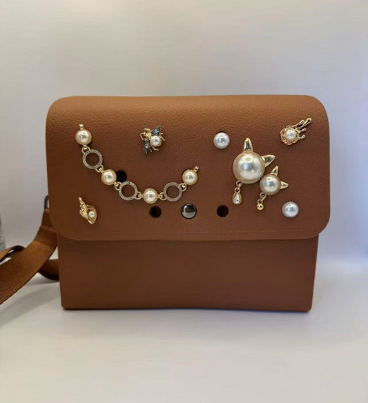 Clogs Bag Crossbody DIY Messenger Bag - Caramel