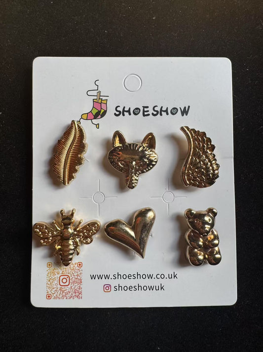 Solid Gold Metal Charm Set Collection