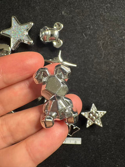 Silver Astronauts Smiley Faces & Chains Charms Set 11pcs Bundle