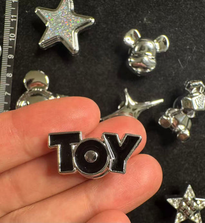 Silver Astronauts Smiley Faces & Chains Charms Set 11pcs Bundle