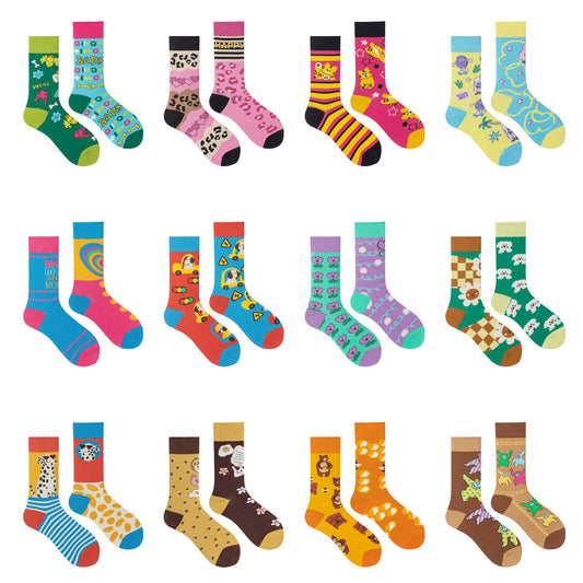 Happy Leopard - Mismatched Socks